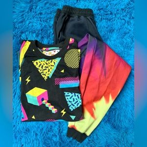 Neff tie dye style jogger Ohsnap 90s retro style Shirt combo